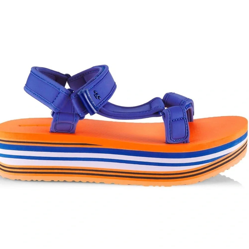 Tory Burch NWB Sport EVA STRAPPY SANDAL Perfect Navy / Chipotle Spice